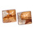 Wood and resin button earrings, 'Sylvan Diamond' - Diamond-Shaped Apricot Wood and Resin Button Earrings