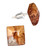 Wood and resin button earrings, 'Sylvan Diamond' - Diamond-Shaped Apricot Wood and Resin Button Earrings