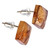 Wood and resin button earrings, 'Sylvan Diamond' - Diamond-Shaped Apricot Wood and Resin Button Earrings