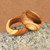 Wood band rings, 'Natural Duo' (pair) - 2 Hand-Carved Apricot Wood Band Rings with Natural Finish