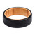Anillo de banda de madera masculina - Anillo hecho a mano de madera de albaricoque y ébano para hombre