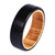 Anillo de banda de madera masculina - Anillo hecho a mano de madera de albaricoque y ébano para hombre