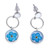 Natural flower and sterling silver dangle earrings, 'Moments & Memories' - Modern Round Resin-Coated Natural Flower Dangle Earrings