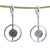 Sterling silver dangle earrings, 'Avant-Garde Charm' - Polished Modern Round Sterling Silver Dangle Earrings