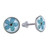 Natural flower button earrings, 'Serene Blossom' - Round Resin Coated Forget-Me-Not Flower Button Earrings