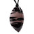 Obsidian pendant necklace, 'Leafy Power' - Leaf-Shaped Dark Brown and Black Obsidian Pendant Necklace