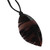 Obsidian pendant necklace, 'Leafy Power' - Leaf-Shaped Dark Brown and Black Obsidian Pendant Necklace