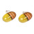 Wood and resin button earrings, 'Golden Woods' - Apricot Wood and Yellow Resin Oval Button Earrings