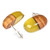 Wood and resin button earrings, 'Golden Woods' - Apricot Wood and Yellow Resin Oval Button Earrings