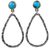 Gold accent sterling silver dangle earrings, 'Rustic Tear' - Gold Accent Silver Earrings with Reconstituted Turquoise