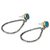 Gold accent sterling silver dangle earrings, 'Rustic Tear' - Gold Accent Silver Earrings with Reconstituted Turquoise