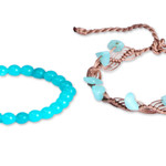 Amazonite and apatite beaded bracelets, 'Paradisiacal Victory' (set of 2) - Set of 2 Handcrafted Amazonite and Apatite Beaded Bracelets