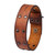 Men's leather wristband bracelet, 'Honey & Bravery' - Men's Honey Leather Wristband Bracelet with Brass Accents