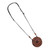 Ceramic pendant necklace, 'Ancient Sun' - Black and Brown Sun-Themed Ceramic Cord Pendant Necklace