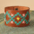 Leather wristband bracelet, 'Marash Waves' - Brown Leather Wristband Bracelet with Geometric Details