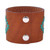 Leather wristband bracelet, 'Marash Waves' - Brown Leather Wristband Bracelet with Geometric Details