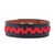 Leather wristband bracelet, 'Ancestral Vines' - Embroidered Red and Brown Leather Wristband Bracelet