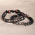 Pulseras de cuero de cuero y ágata para hombres, (conjunto de 2) - Pulseras de cuero negro y ágata oscura para hombre (juego de 2)