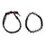 Pulseras de cuero de cuero y ágata para hombres, (conjunto de 2) - Pulseras de cuero negro y ágata oscura para hombre (juego de 2)