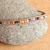 Leather and agate beaded choker, 'Summery Colors' - Multicolor Agate Beaded Choker Necklace with Leather Accents