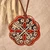 Ceramic pendant necklace, 'Majestic Red' - Floral Handcrafted Red and Black Ceramic Pendant Necklace