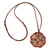 Ceramic pendant necklace, 'Majestic Red' - Floral Handcrafted Red and Black Ceramic Pendant Necklace