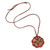 Ceramic pendant necklace, 'Majestic Red' - Floral Handcrafted Red and Black Ceramic Pendant Necklace