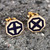 Gold-plated stud earrings, 'This Magical Eternity' - Polished Geometric Navy 18k Gold-Plated Stud Earrings