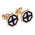 Gold-plated stud earrings, 'This Magical Eternity' - Polished Geometric Navy 18k Gold-Plated Stud Earrings