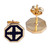 Gold-plated stud earrings, 'This Magical Eternity' - Polished Geometric Navy 18k Gold-Plated Stud Earrings