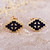 Gold-plated stud earrings, 'Vishap Magic' - Hand-Painted Navy 18k Gold-Plated Vishap Stud Earrings