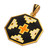 Gold-plated pendant, 'Van Inspiration' - Gold-Plated Enamel Pendant with Armenian Embroidery Motif