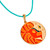 Collar con colgante de esmalte bañado en oro - Collar con colgante de esmalte Leo chapado en oro de 18 k pintado