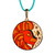Collar con colgante de esmalte bañado en oro - Collar con colgante de esmalte Leo chapado en oro de 18 k pintado