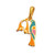 Gold-plated pendant, 'P Birds of Armenia' - Traditional Bird-Themed Gold-Plated Pendant with P Letter