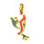 Gold-plated pendant, 'V Birds of Armenia' - Traditional Bird-Themed Gold-Plated Pendant with V Letter