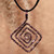 Copper pendant necklace, 'Diamond Hypnosis' - Antiqued Hammered Diamond-Shaped Copper Pendant Necklace