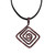 Copper pendant necklace, 'Diamond Hypnosis' - Antiqued Hammered Diamond-Shaped Copper Pendant Necklace