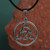 Sterling silver pendant necklace, 'Triple Incantation' - Celtic Knot-Shaped Oxidized Sterling Silver Pendant Necklace