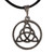 Sterling silver pendant necklace, 'Triple Incantation' - Celtic Knot-Shaped Oxidized Sterling Silver Pendant Necklace