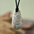 Stone pendant necklace, 'My Abundance' - Pomegrante-Themed Grey Stone Pendant Necklace from Armenia