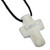 Stone pendant necklace, 'Graceful Faith' - Cross-Shaped Stone Pendant Necklace with Floral Motifs