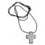 Stone pendant necklace, 'My Belief' - Leafy Grey Stone Cross Pendant Necklace from Armenia