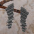 Sterling silver drop earrings, 'Garni Stones' - Modern Garni Gorge-Inspired Sterling Silver Drop Earrings