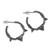 Sterling silver half-hoop earrings, 'Geometric Boldness' - Geometric-Themed Oxidized Sterling Silver Half-Hoop Earrings