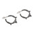 Sterling silver half-hoop earrings, 'Geometric Boldness' - Geometric-Themed Oxidized Sterling Silver Half-Hoop Earrings