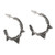 Sterling silver half-hoop earrings, 'Geometric Boldness' - Geometric-Themed Oxidized Sterling Silver Half-Hoop Earrings
