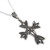 Sterling silver pendant necklace, 'Cross of Petals' - Traditional Floral Sterling Silver Cross Pendant Necklace