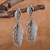 Sterling silver dangle earrings, 'Leafy Grace' - Leafy-Themed High-Polished Sterling Silver Dangle Earrings