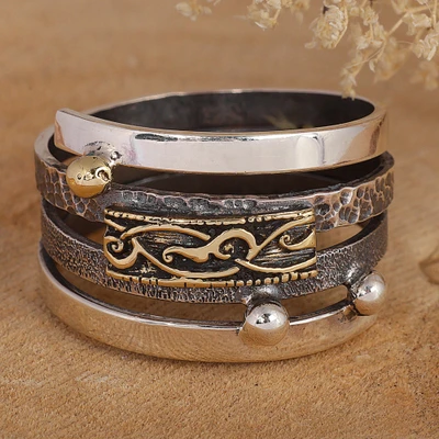 Multi-metal band ring, 'Glorious Path' - Fair Trade Traditional Armenian-Made Multi-Metal Band Ring